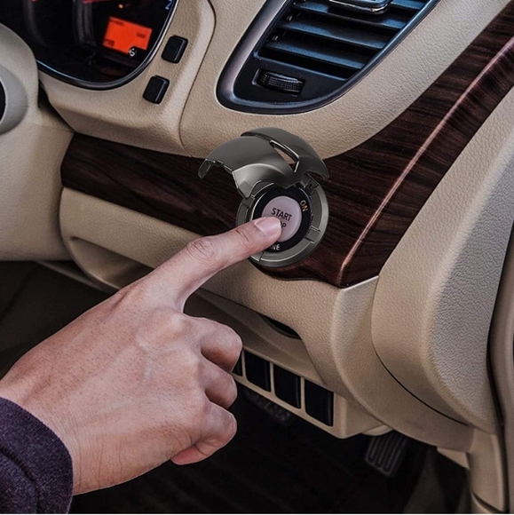 All Black Ironman Helmet Car Push Start Button Cover - Picture 4 of 4